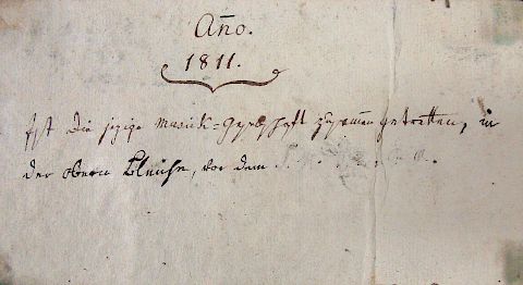 Eine Gründungsurkunde? «Anno 1811 ist die jezige Musik-Gesellschaft zusammengetretten.»
